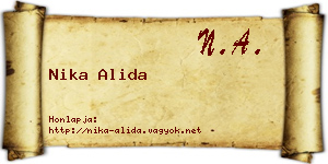 Nika Alida névjegykártya
